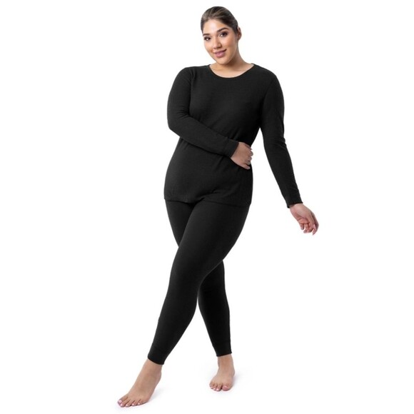 Black Fruit of the Loom Women's Eversoft Waffle Thermal Top Size XXXL - Picture 4 of 8